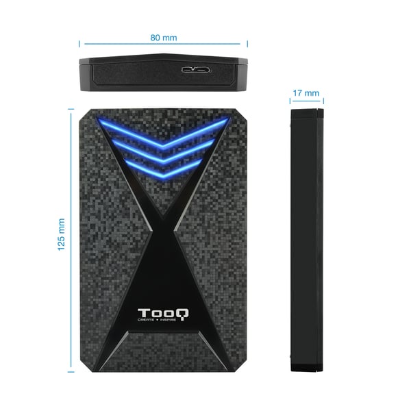 TooQ TQE-2550BL drevkabinet HDD/SSD kabinet Sort 2.5"