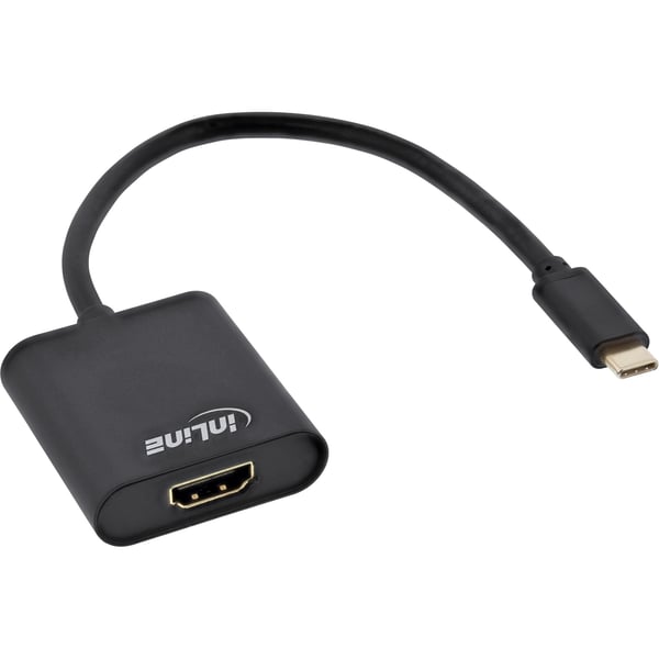 InLine 64101B videokabeladapter 0,2 m USB Type-C HDMI Svart