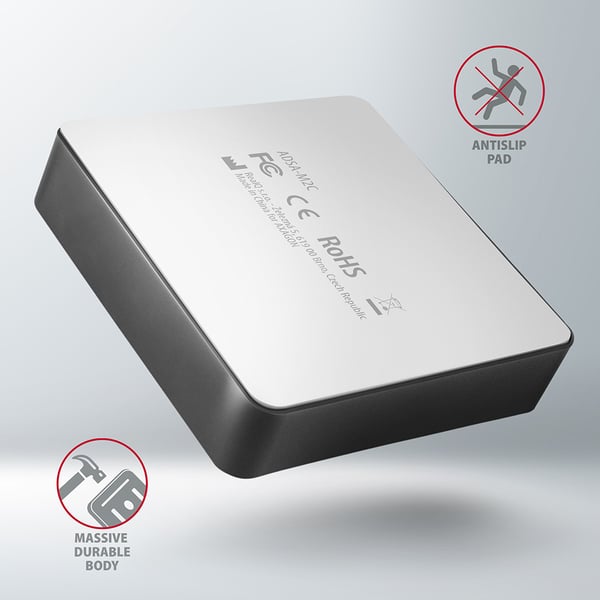 Axagon ADSA-M2C tallennusaseman telakointiasema USB 3.2 Gen 2 (3.1 Gen 2) Type-C Musta