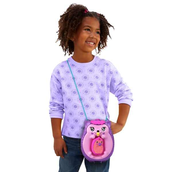 Polly Pocket Pindsvinemor og baby taskelegesæt med 2 dukker og 16 stk. tilbehør, inkl. kæledyr