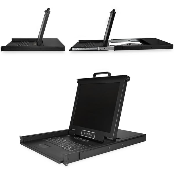 StarTech.com RKCONS1716K rack-konsol 43,2 cm (17") 1280 x 1024 pixel Stål Sort 1U