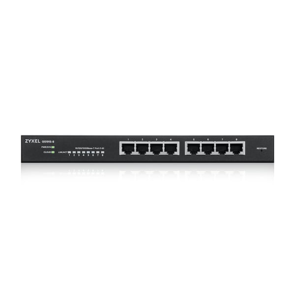 Zyxel GS1915-8 hanterad L2 Gigabit Ethernet (10/100/1000) Svart