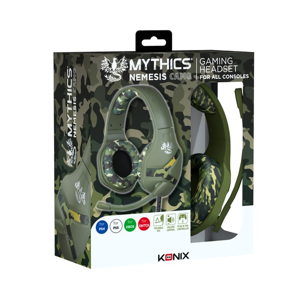 Konix Nemesis Camo Headset Ledningsført Spil Flerfarvet