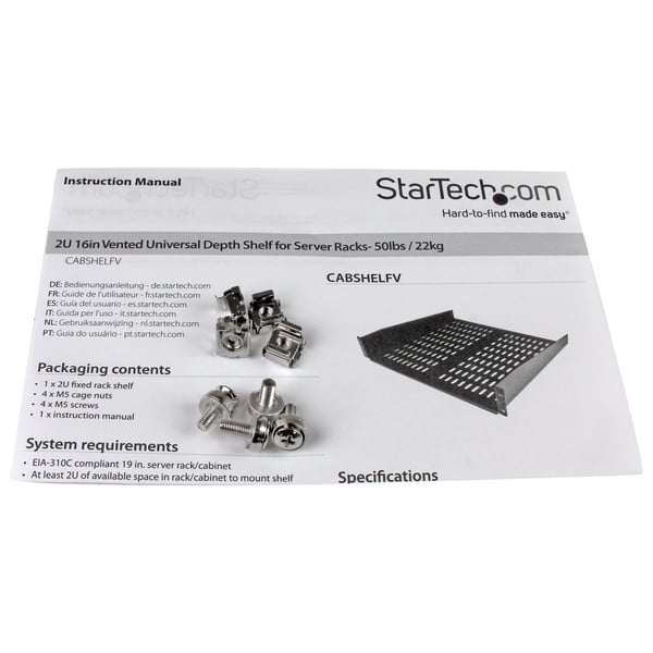 StarTech.com CABSHELFV tilbehør til rack Hylde