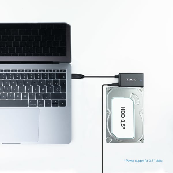TooQ TQHDA-01A tallennusaseman telakointiasema USB 3.2 Gen 1 (3.1 Gen 1) Type-A Musta
