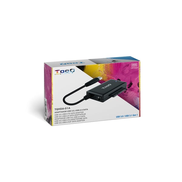 TooQ TQHDA-01A tallennusaseman telakointiasema USB 3.2 Gen 1 (3.1 Gen 1) Type-A Musta