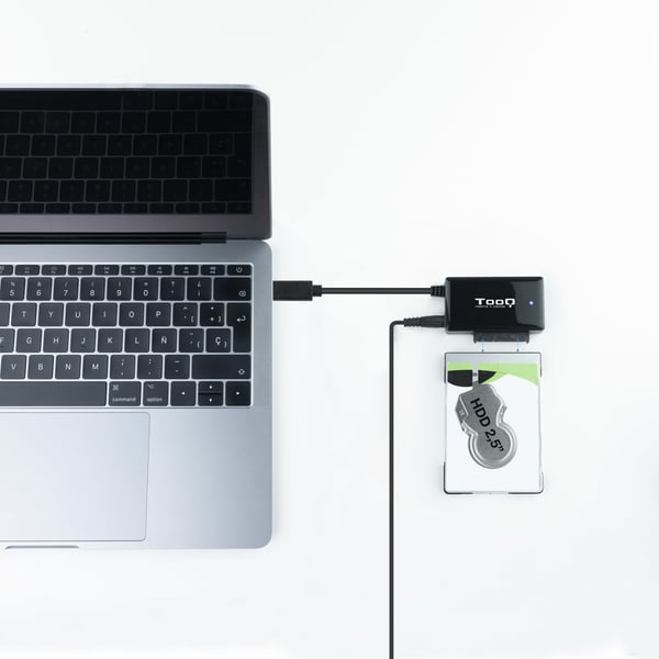 TooQ TQHDA-02C tallennusaseman telakointiasema USB 3.2 Gen 1 (3.1 Gen 1) Type-C Musta
