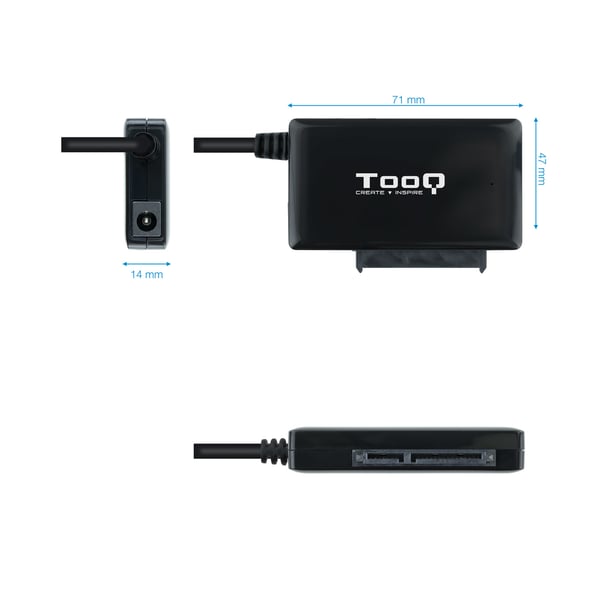 TooQ TQHDA-02C tallennusaseman telakointiasema USB 3.2 Gen 1 (3.1 Gen 1) Type-C Musta