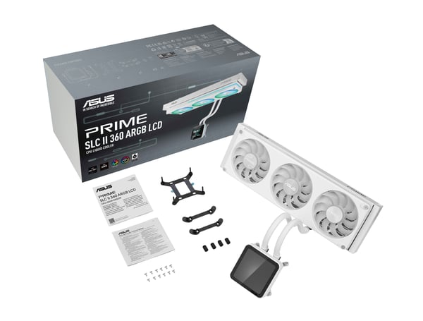ASUS PRIME SLC II 360 ARGB LCD WHT Processor Allt-i-ett vätskekylare 12 cm Vit 1 styck