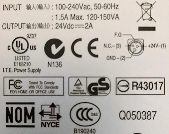 CoreParts MBXPOS-AC0001 virta-adapteri ja vaihtosuuntaaja Sisätila 50 W Musta