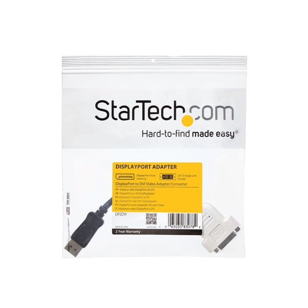 StarTech.com DP2DVI videokabel adapter 0,24 m DisplayPort DVI-D Sort