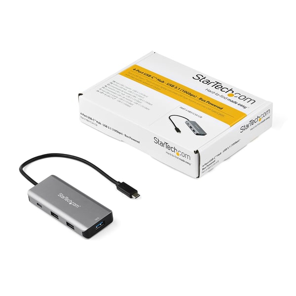 StarTech.com HB31C3A1CB 4-Port USB-C-Hubb (10 Gbit/s, 3 x USB-A och 1x USB-C, 25 cm USB-C Anslutningska