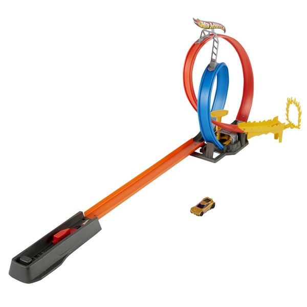Hot Wheels Action Energy Track-sæt med dobbelt loop og 1 -bil, til 5 år og opefter.