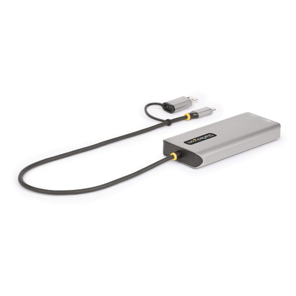 StarTech.com USB-C -moniporttisovitin, jossa kiinteä USB-C–USB-A-dongle, kaksi HDMI-liitäntää (4K30Hz/1080p60Hz)