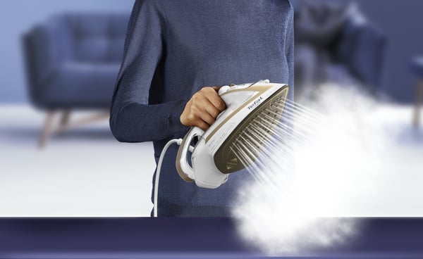Tefal Puregliss FV8042 Torr & Ångstrykjärn Durilium AirGlide Autoclean soleplate 3000 W brons, Vit
