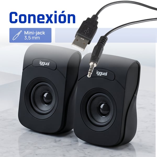 iggual IGG316993 højttaler Sort Ledningsført 3 W
