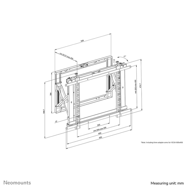 Neomounts WL95-800BL1 kyltin näyttökiinnike 177,8 cm (70") Musta