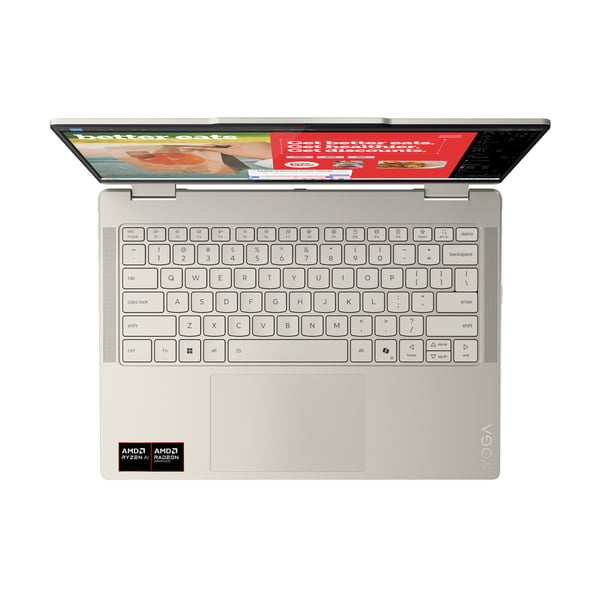 Lenovo Yoga 7 2-in-1 14AKP10 Copilot+ PC AMD Ryzen AI 7 350 Hybrid (2-i-1) 35,6 cm (14") Berøringsskærm 2.8K 16 GB LPDDR5x-SDRAM 1 TB SSD Wi-Fi 7 (802.11be) Windows 11 Home Tysk Grå