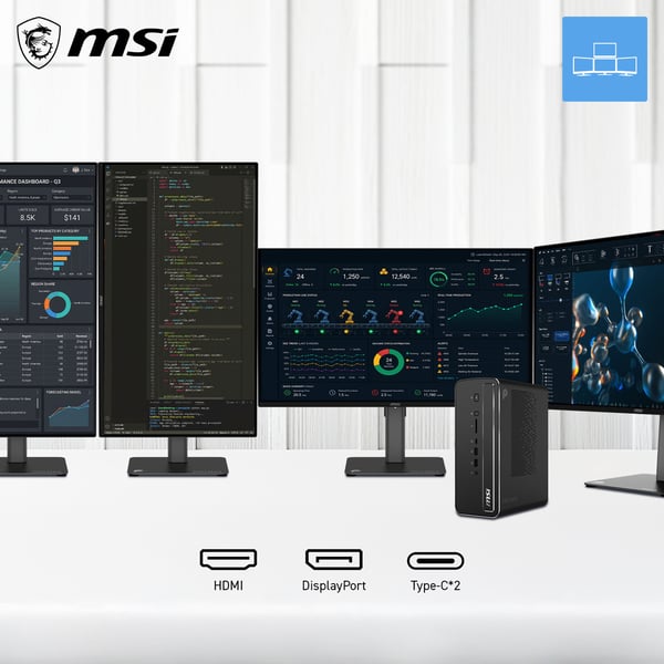 MSI Pro MAX EDGE AI+ 11M-005EU Copilot+ PC AMD Ryzen AI Max+ 395 128 GB LPDDR5x-SDRAM 2 TB SSD Windows 11 Pro Mini PC PC Sort