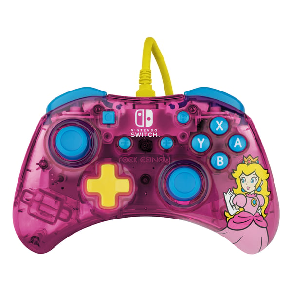 PDP Rock Candy: Bubblegum Peach Lyserød, Gennemsigtig USB Gamepad Analog/digital Nintendo Switch, Nintendo Switch Lite, Nintendo Switch OLED