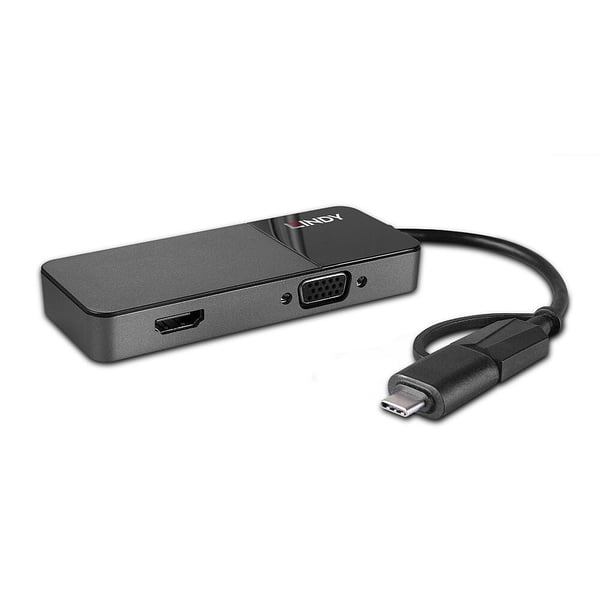 Lindy 43354 kannettavien tietokoneiden telakka ja porttitoistin USB 3.2 Gen 1 (3.1 Gen 1) Type-A + Type-C Musta