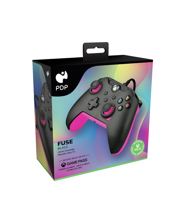 PDP Kontroller med kabel: Lunte sort Til Xbox Series X|S, Xbox One og Windows 10/11