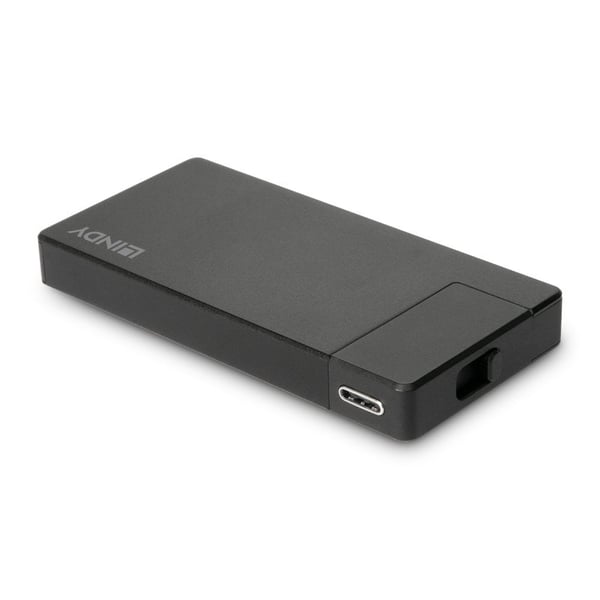 Lindy 43336 kannettavien tietokoneiden telakka ja porttitoistin Langallinen USB 3.2 Gen 1 (3.1 Gen 1) Type-C Musta