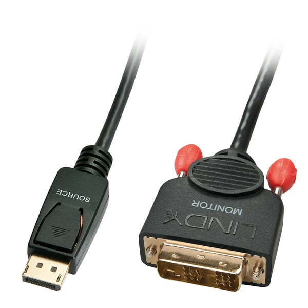 Lindy 41489 videokabeladapter 0,5 m DisplayPort DVI-D Svart