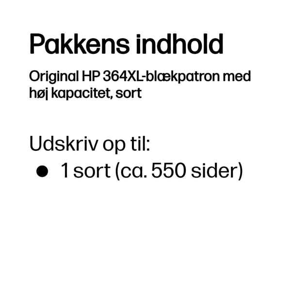 HP Original 364XL-blækpatron med høj kapacitet, sort