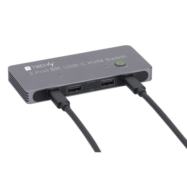 Techly IDATA KVM-DPC8K KVM-switchar Grå