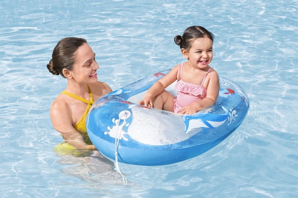 Bestway 34037 / 24 pool- och badmadrass Blå, Vit Mönstrad PVC Sittbadleksak
