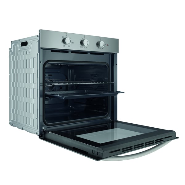 Indesit IO 2350H X 66 L Sort, Rustfrit stål