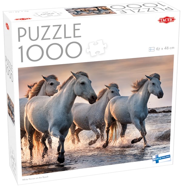 Tactic Lovers White horses on the beach Puslespil 1000 stk Dyr