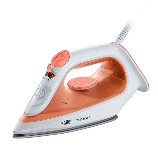 Braun TexStyle 1 SI1009OR Höyrysilitysrauta Tarttumaton pohjalevy 1900 W Oranssi, Valkoinen