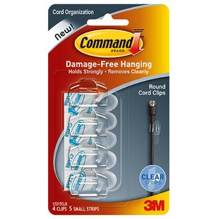 3M 17017CLR kabelholder Transparent 4 stk