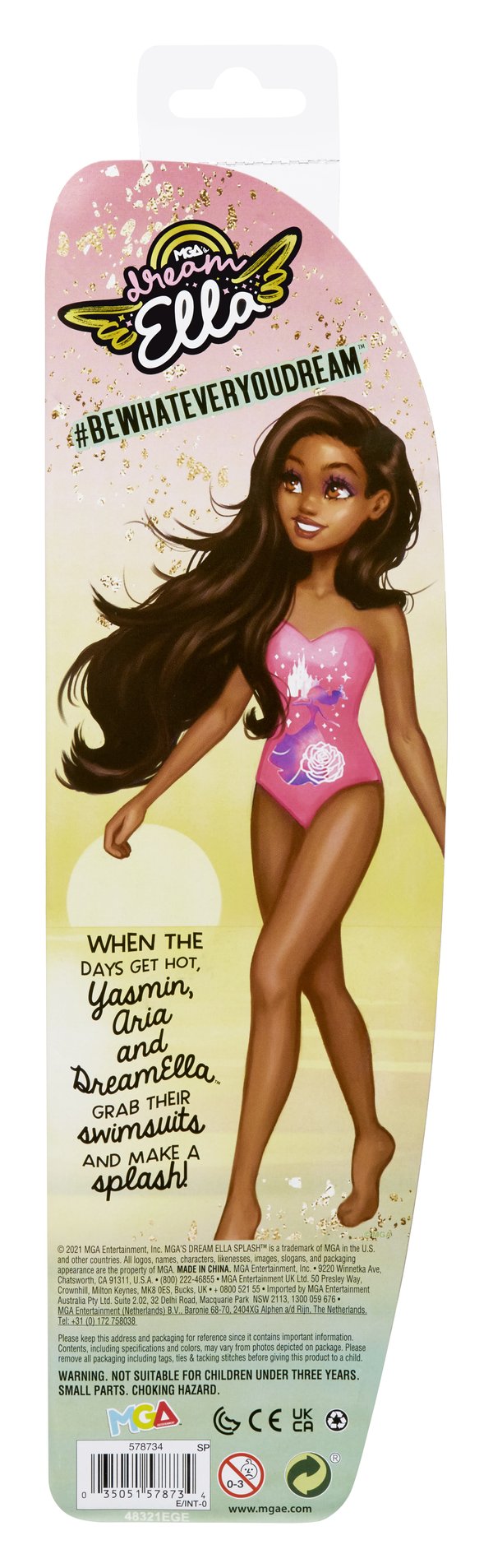 MGA's Dream Ella Splash Doll- Yasmin (Pink)