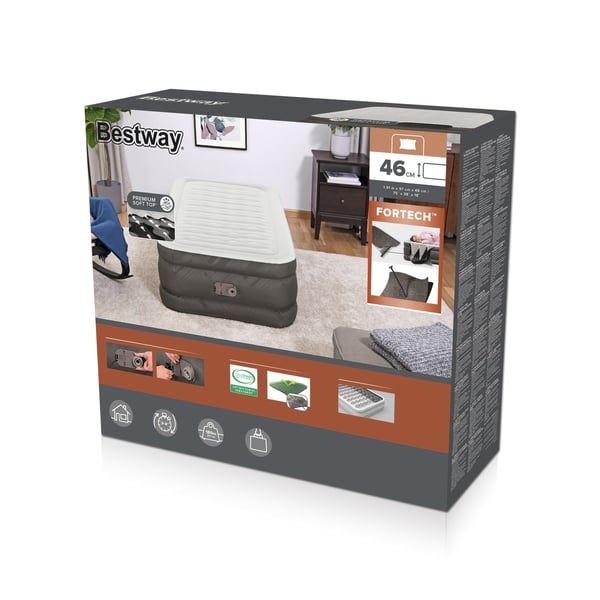 Bestway 69048 / 23 luftmadrass Enkelmadrass Grå, Vit Unisex