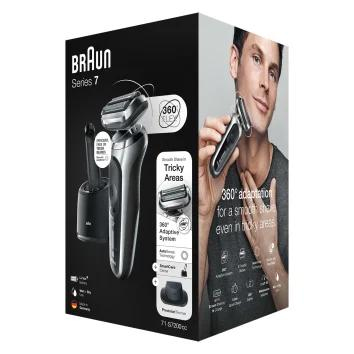 Braun Series 7 71-S7200cc Folie shaver Trimmer Sort, Sølv