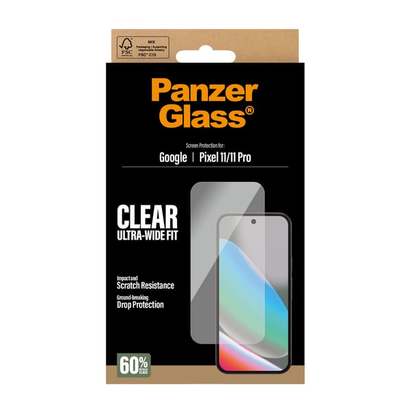 PanzerGlass ® Screen Protector Google Pixel 11 | 11 Pro | Ultra-Wide Fit Genomskinligt skärmskydd 1 styck