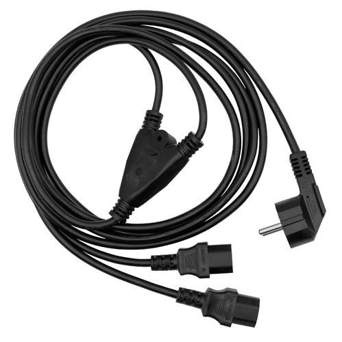 Microconnect PE011330 strömkablar Svart 3 m Strömkontakt typ E+F 2 x C13-koppling