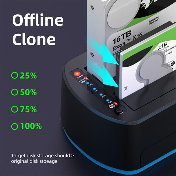CoreParts MS-CLONER-SATA2.5-3.5 drev dockingstation Sort