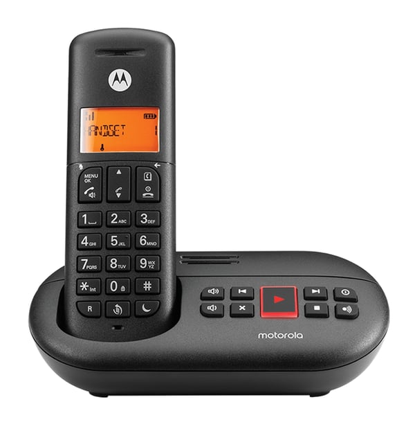 Motorola E211 DECT-telefon Namn och uppringnings-ID Svart
