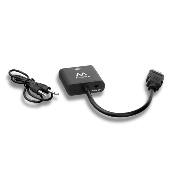 Ewent EW9864 videokabel adapter 0,2 m HDMI VGA, 3.5mm Sort