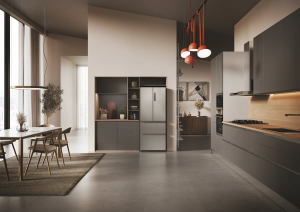 Haier HFR3718ENMM Fritstående 402 L Rustfrit stål