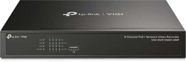 TP-Link VIGI NVR1008H-8MP verkkovideotallennin Musta