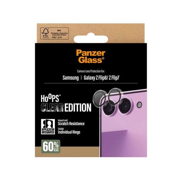 PanzerGlass ® Hoops® Kameralinsebeskytter Transparent Samsung Galaxy Z Flip8 | Flip 7