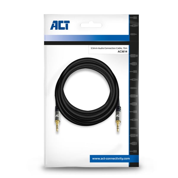 ACT AC3614 lydkabel 15 m 3.5mm Sort