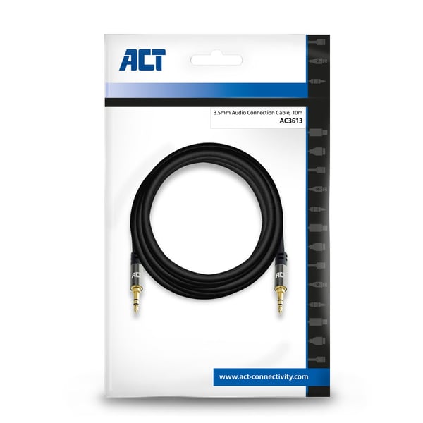 ACT AC3613 lydkabel 10 m 3.5mm Sort