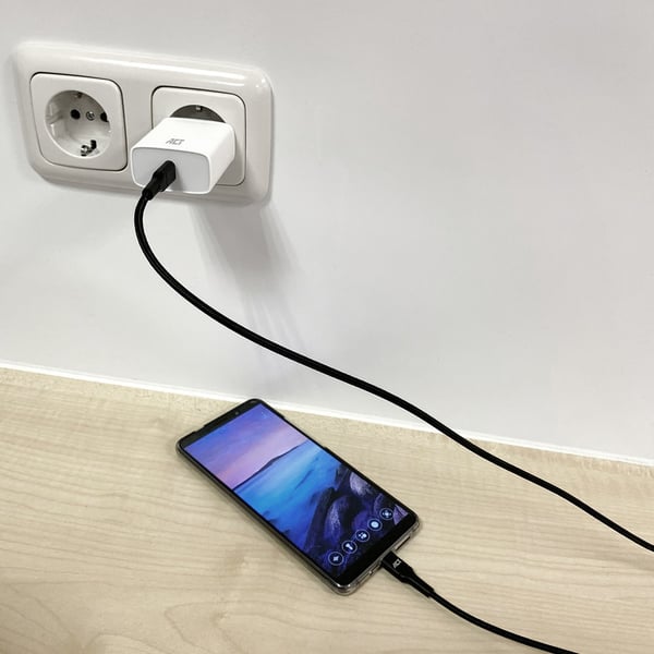 ACT AC3096 USB-kabel USB 2.0 1 m USB C 0,48 Gbit/sek. 60 W Sort