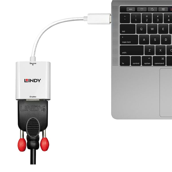 Lindy 43355 videokabel adapter USB Type-C VGA (D-Sub) Hvid